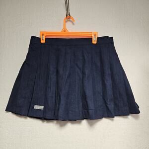 Simply Southern Pleated Mini Skirt Womens SZ XL Blue Preppy Schoolgirl Academia